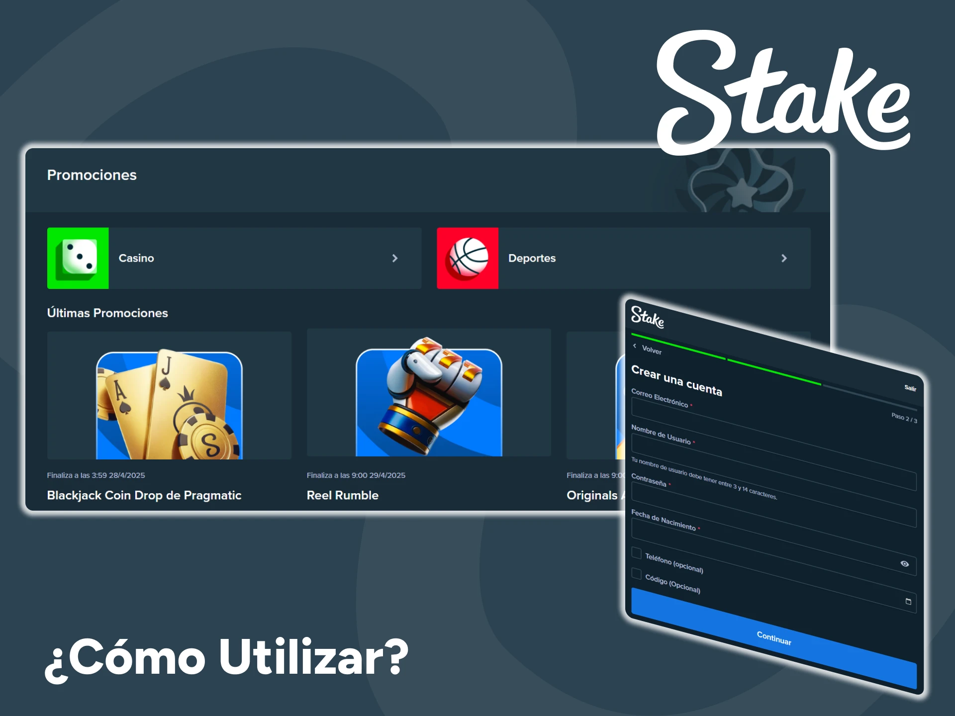 Crea una cuenta en la plataforma Stake y empieza a recibir bonificaciones.