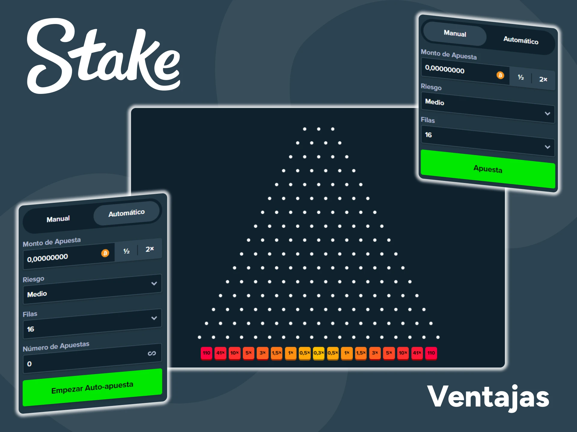 El juego Plinko de Stake Originals tiene muchas ventajas.